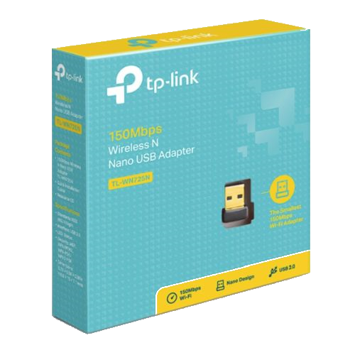 TP-LINK's 150Mbps wireless N Nano USB adapter, TL-WN725N allows users to connect a desktop or notebook computer to a wireless network at 150Mbps.
