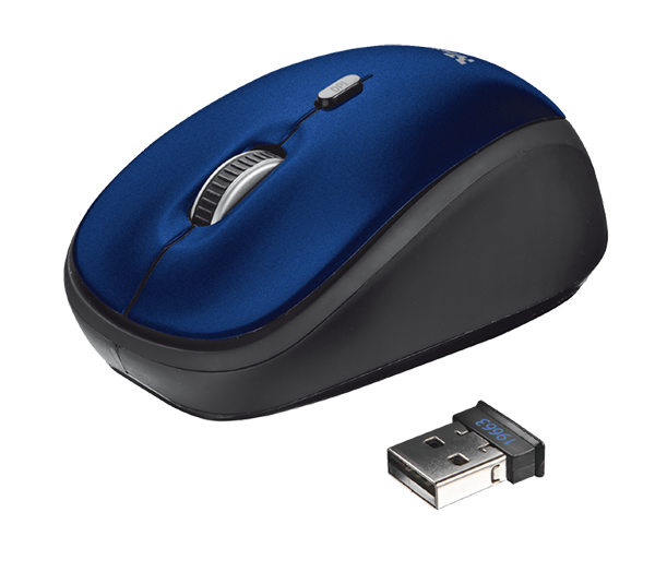 Compact wireless optical mouse with comfortable shape.