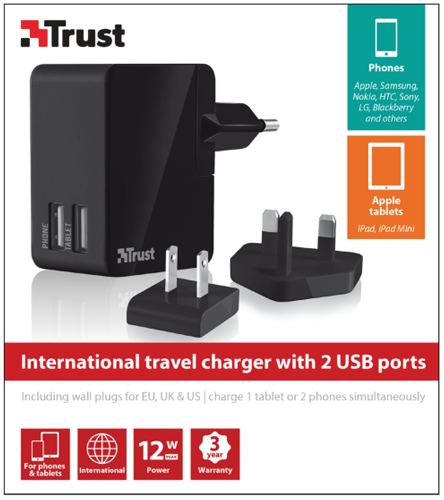 1735 Trust USB Travel Charger