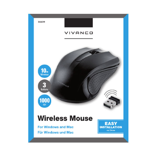 3123 Vivanco Wireless 3 button Mouse - 36639