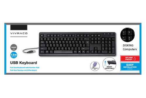 3124 Vivanco USB UK Keyboard - 34681