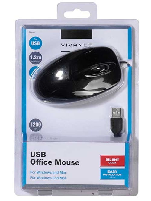 3126 Vivanco USB Optical Mouse - 36638