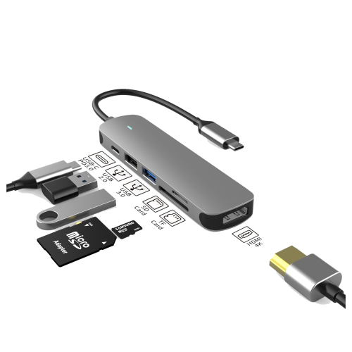 3698 Prevo USB Type-C 6-In-1 Hub with HDMI