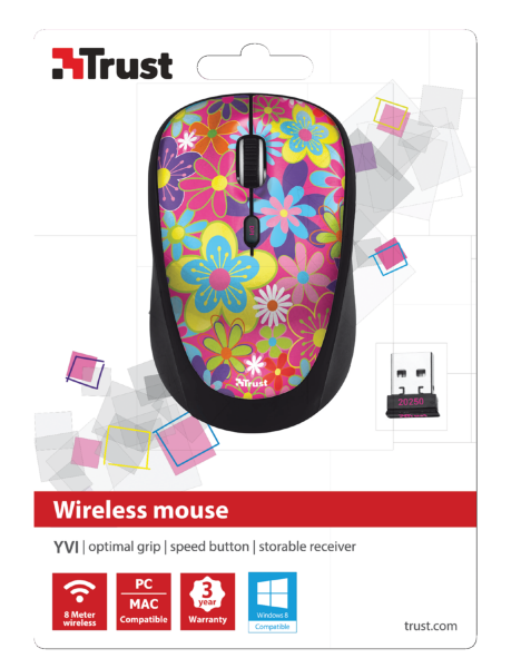 392 Trust Yvi Wireless Mouse - Flower 2