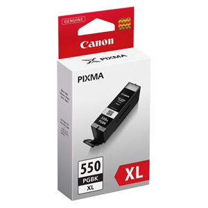Canon PGI-550PGBKXL black ink cartridge is ideal for printing documents in crisp black text.